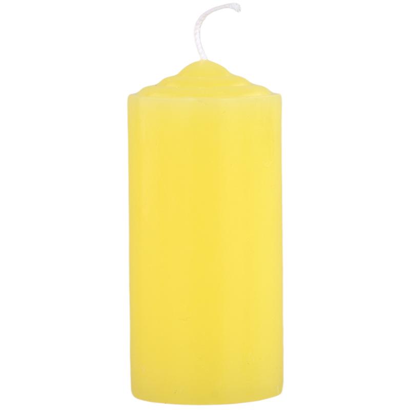 Colorful Macaron Short Cylindrical Black & Purple Unscented Candle for Home & Event Decor