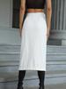 Denim High Women Fashion Waist Skirt Slit Long Jean Skirt