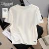 Sishe Damen T-Shirt mit Stickerei, Rundhalsausschnitt, Kurzarm