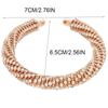 Gold Rhinestone Bangle Round Open Bangle Luxury Cuff Bracelet  Gift