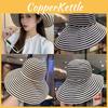 Foldable Women Striped Sun Bucket Hat Fashion Summer Sunshade Breathable Cap