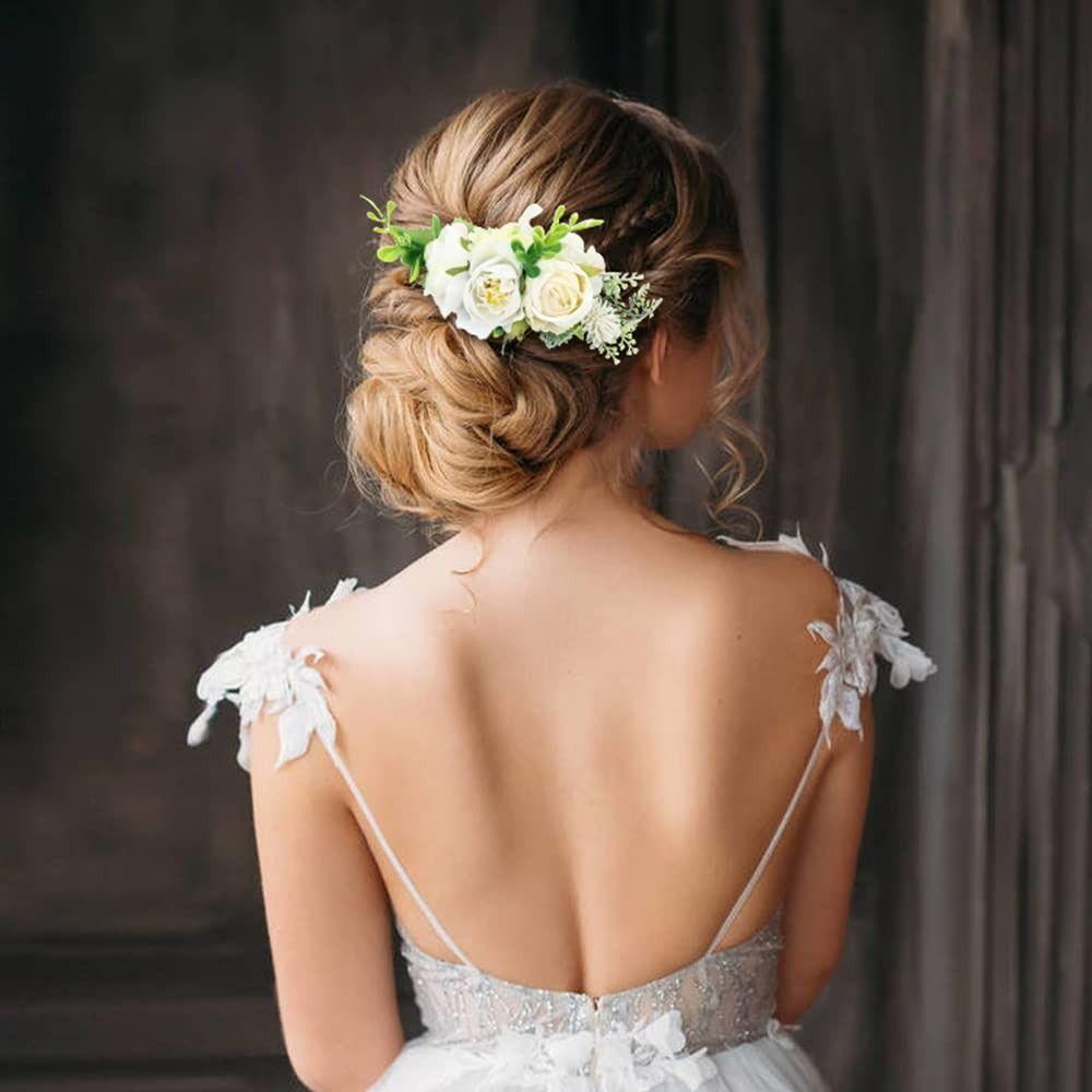 Bridal Crystal Hair Ornaments Flower Leaf  Hair Comb Flower Hair Comb Bridal Hair Accessories