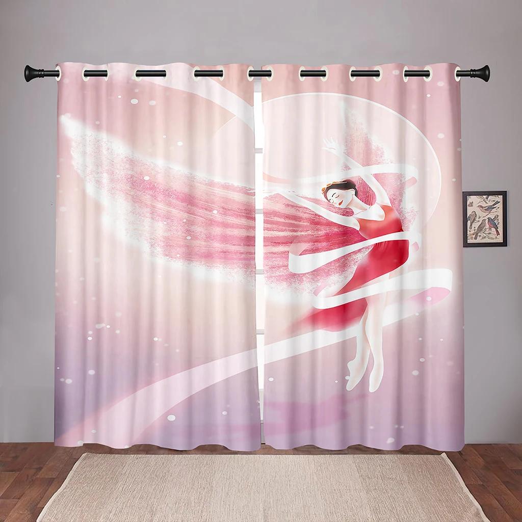 Engel Mädchen Flügel Cartoon Verträumt Kinder Verdunkelungsvorhänge für Schlafzimmer Wohnzimmer Badezimmer Küche Tür Flur Hohe Verdunkelung Neu