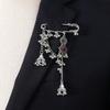 Bohemian Rhinestone Flower Tassel Brooch for Women - Exotic Style Suit Coat Pin