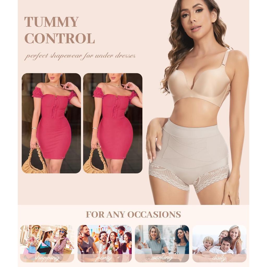 Women Shapewear Tummy Control Panties High Waisted Girdle Body Shaper Postpartum Slimming Underwear Lace Shaping Briefs