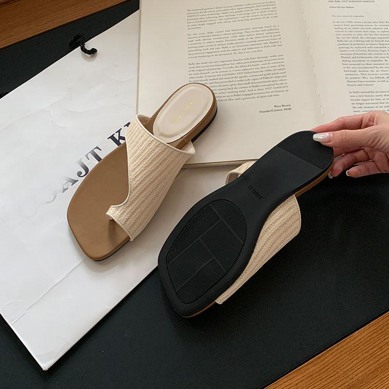 Mode Neu Sommer Strand Pantoletten Damen Ballerinas Hausschuhe Schuhe Damen Flip-Flops Mode Eckige Zehen Damen Ballerinas Hausschuhe Sandalen