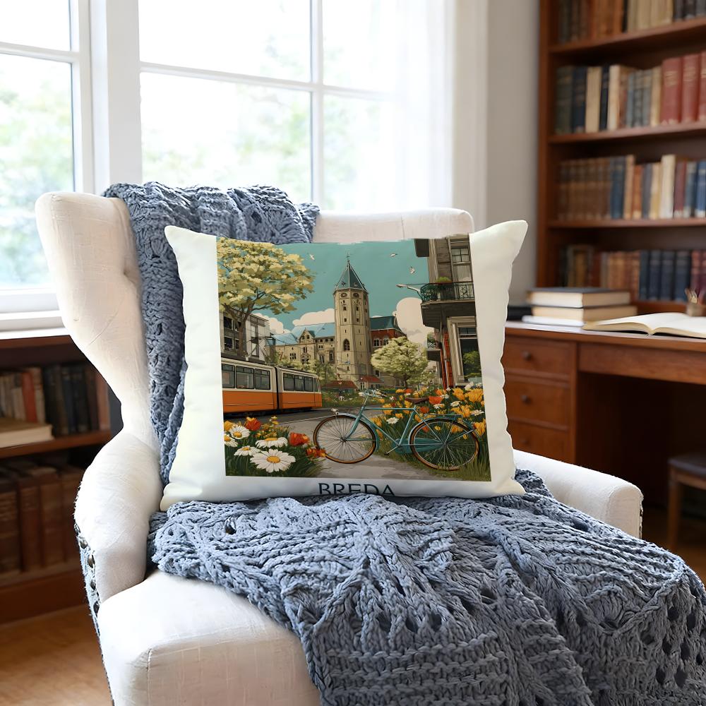 Dutchstreet Art Cushion Cover Anti-Dust Mite Short Plush Pillowcase - Invisible Zipper Silky Soft Sofa Cushion Cover