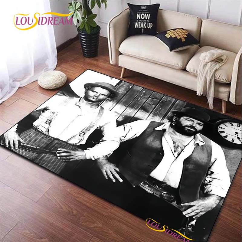 Bud Spencer & Terence Hill Szőnyeg Nappalihoz Hálószobai Szőnyeg Konyhai Ajtó Gyerekek Csúszásmentes Padlószőnyegek fotózási kellékek Alfombra Szőnyeg