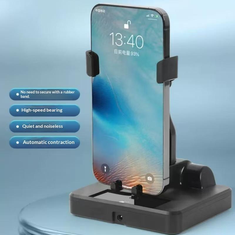 Tragbarer Handy-Automatik-Schüttler, leiser automatischer Schrittgeher-Halter, verstellbar für die meisten Smartphones, Geschenk für Fitness-Liebhaber