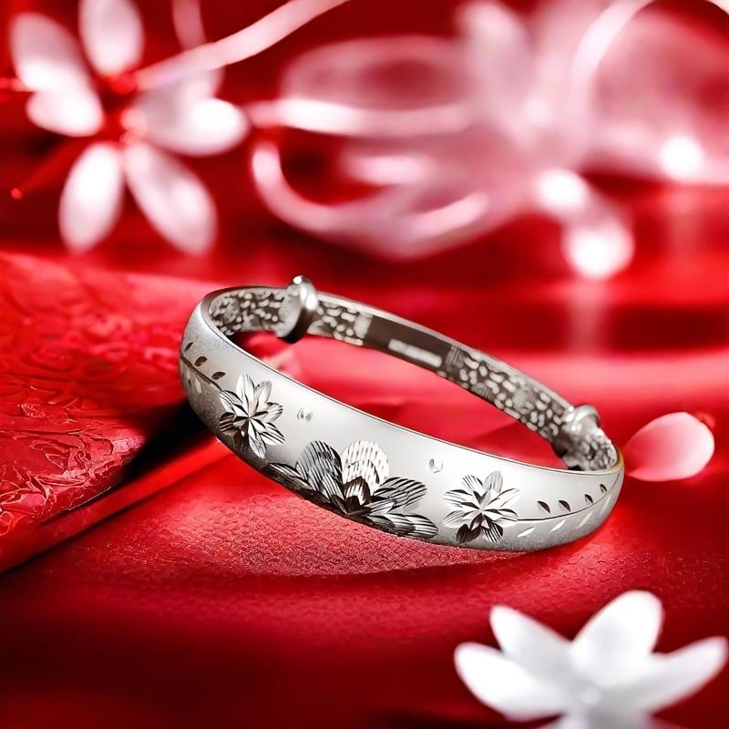 Foot silver S999Pure silver bracelet for women, adjustable sliding bracelet, mother's style, can be freely adjusted in size, a gift for mother's