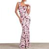 2025 Summer European & American Floral Fitted Spaghetti Strap Dress