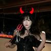 Red LED Light Horn Headband Bull Horns Red Glowing Headband Devil Hair Hoop  Cosplay Costume
