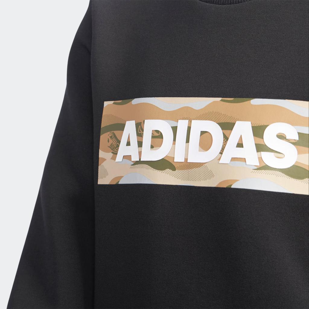 Adidas Sweatshirt Sports Lifestyle Series Comfortable Warm Crew Neck Kids tops Black DY9230
