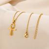 Stainless steel gold non-fading three-dimensional hydraulic opening cross necklace collarbone chain