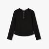 Ribbed Colorblock Henley Neck Long Sleeve T shirT  9106122103cT 
