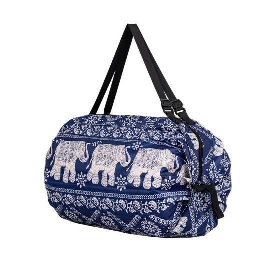 Foldable Shopping Bag Reusable Grocery Storage Tote Bag Portable Oxford Cloth Shoulder