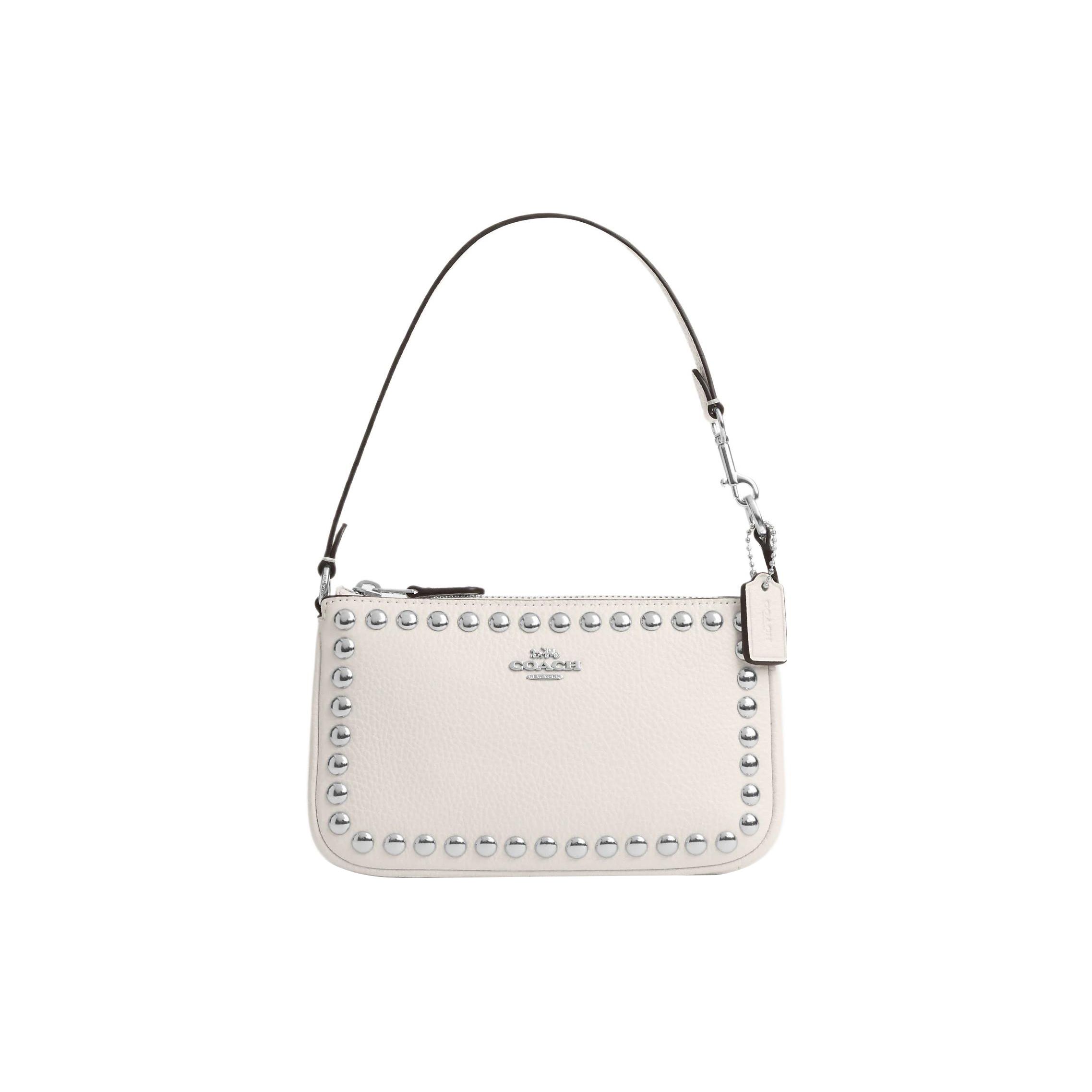 Coach CM252-SVHA Nolita 19 With Rivets Silver Chalk Pebbled Leather Basic Set (Bag+Dust Bag)