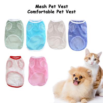 Haustierweste, atmungsaktives Mesh-Hundeweste, einfarbig, bequemes Katzen-Shirt, weiche Haustier-Sommerkleidung, Heimtierbedarf