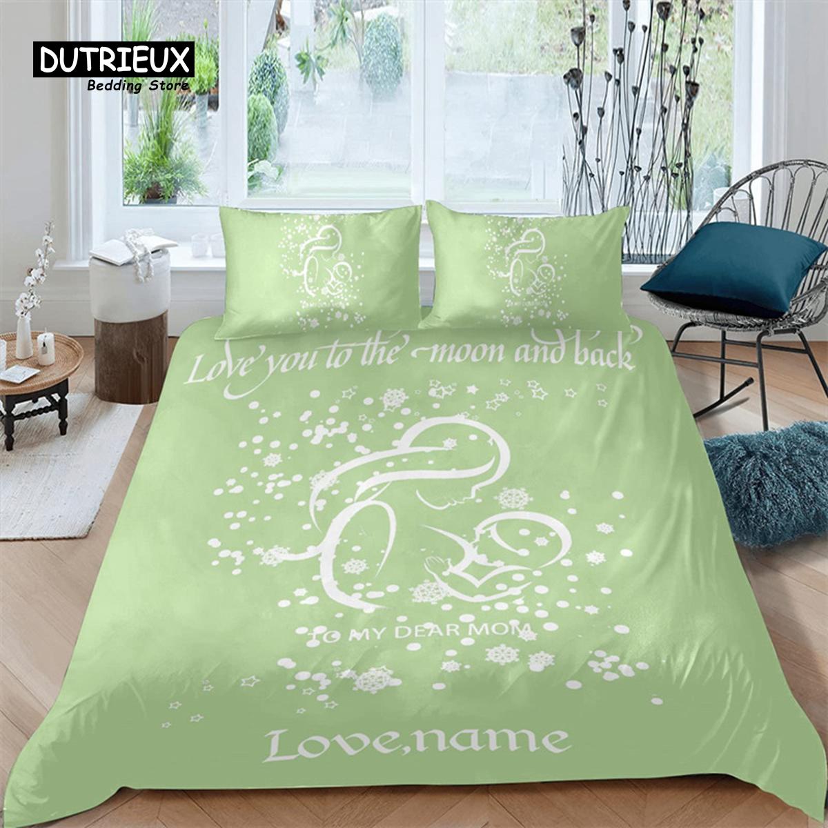 

Comforter Custom Happy Mother S Day Snowflake Pink Orange Bedding Set 3 Piece With Name Twin Size Microfiber Comforter (quilt)-EU Single(135*200cm)3pcs