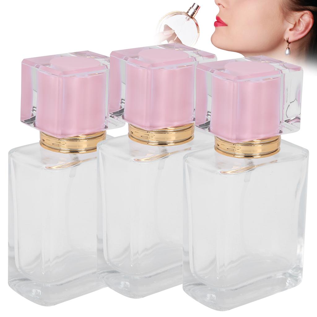 50ml Refillable Perfume Bottle Glass Spray Transparent Liquid Empty Atomizer ContainerPink