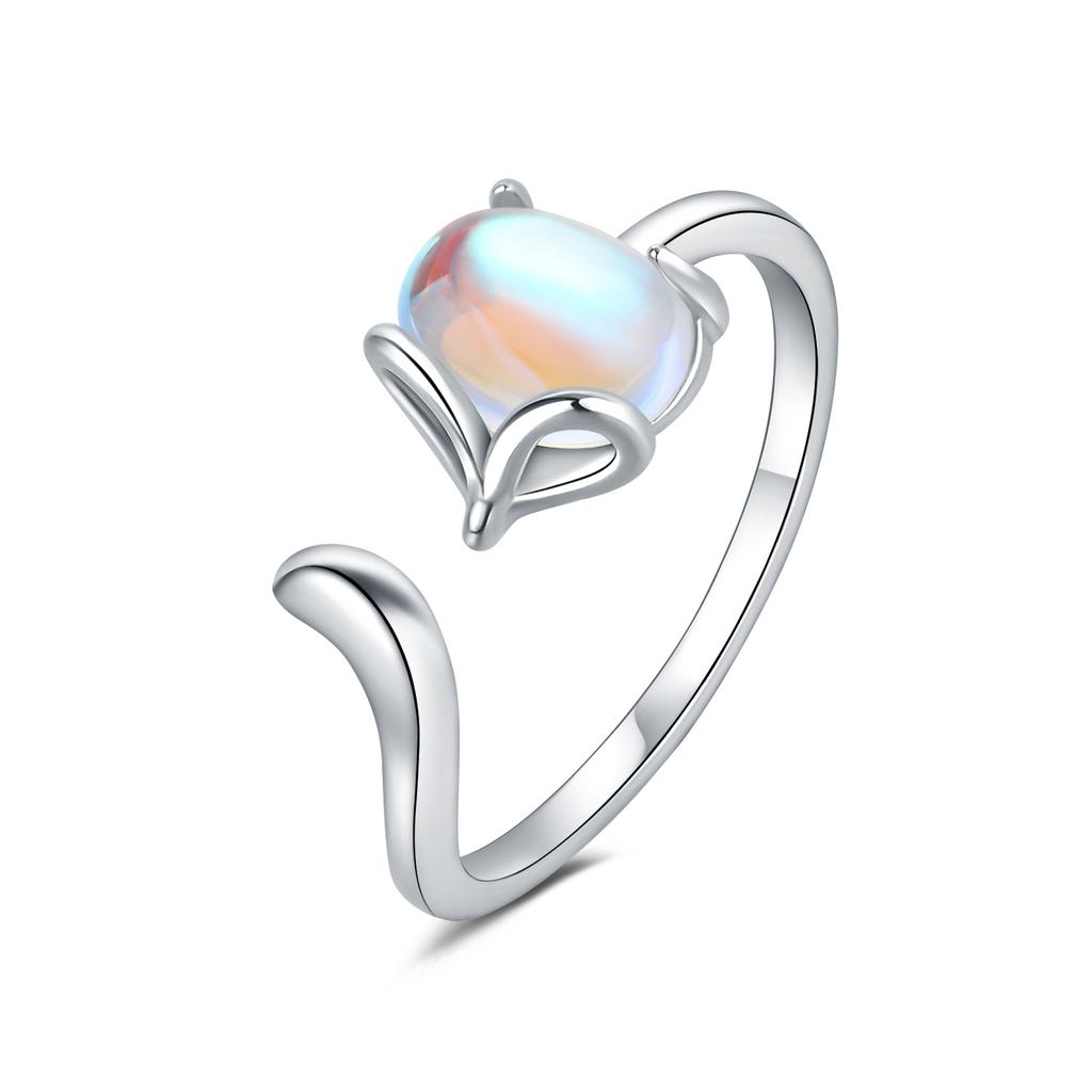 925 Sterling Silver Rabbits Pandas Animals Opening Rings for Women Adjustable Finger Ring Girl Personality Jewelry Party Gifts 2025