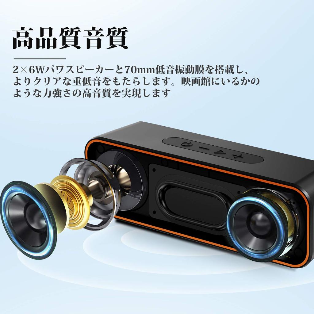 Bluetooth IPX7 Wireless Stereo Portable Speaker for 36 Hours of Continuous TWS Support for Charging Speaker, Waterproof, Bath, Playback, Two-Phone