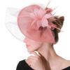 New European And American Style Deep Leather Pink Hair Accessories Mysterious Mesh Cover Headgear Gift Hat