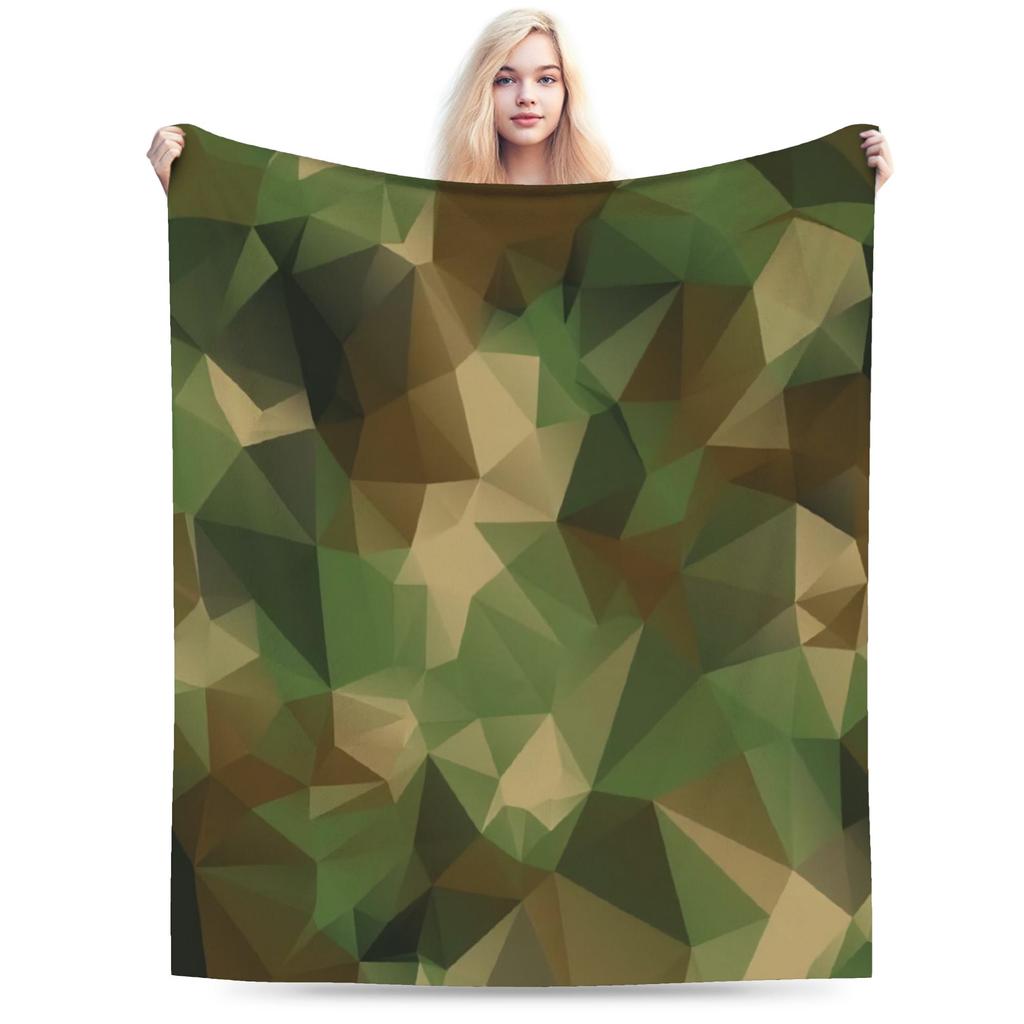 Green And Brown Camo  Blankets Quality Soft  Throw Blanket Spring Kids Adult Home Decor Aesthetic Bedspread