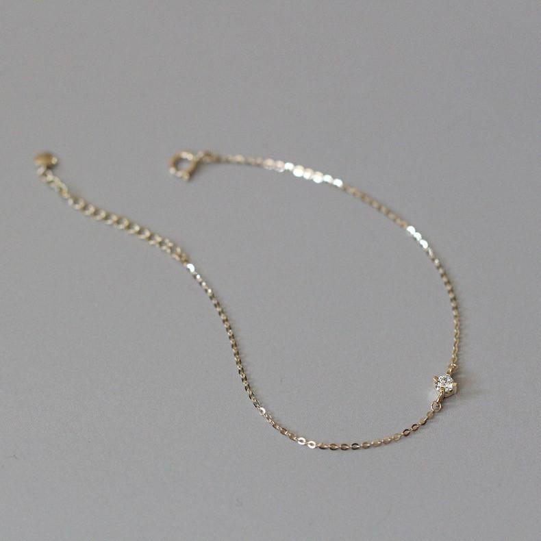 S925 Sterling Sølv Armbånd Dame Zirkon Super Allsidig Hverdagsstil Tynt Armbånd Dame