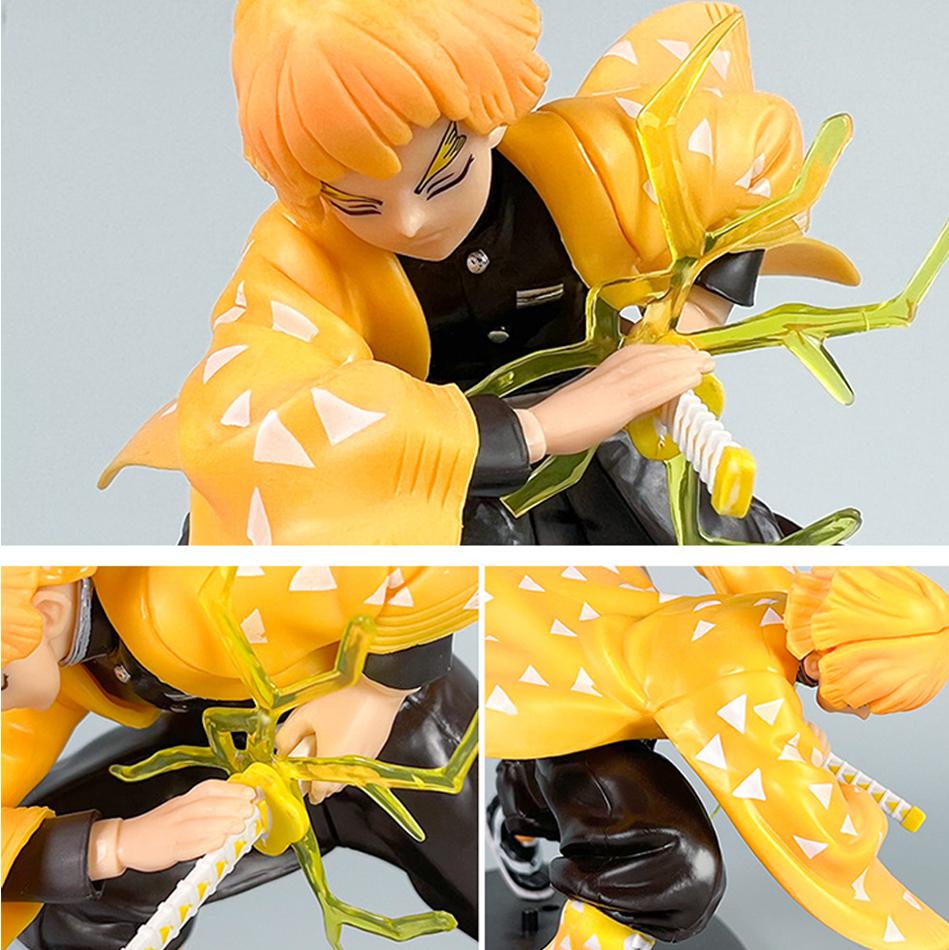 14-22cm Demon Slayer Anime Figure Tanjirou Agatsuma Zenitsu Kyoujurou Model Action Toy Kids Gift PVC collection for Poseable Articulated Scale