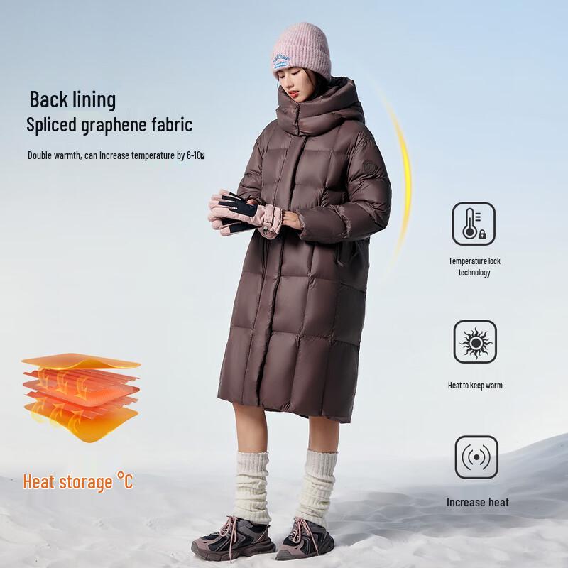 XueZhongFei Women's 2025 Mid-Length Sporty Down Jacket