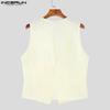 INCERUN Two Pieces Men Sleeveless Waistcoats Long Stitching Flare Pants Sets