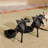 Fashion High Heeled Women's New Pointed Thin Heel Silk Satin Hollow Heel Bow High Heels Women Versatile Commuter Single Shoes for Women