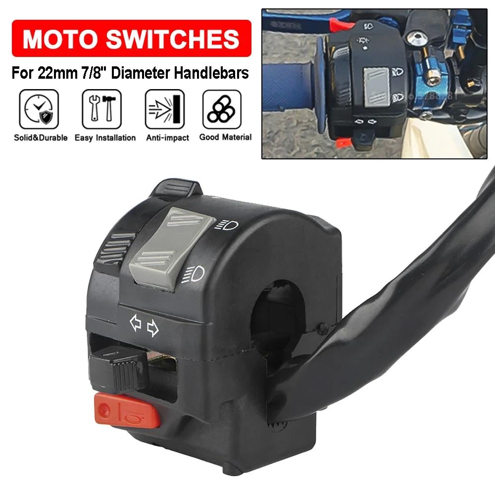 1PCS Left Switch 22mm 7/8  Motorcycle Handlebar Control Headlight Turn Signal Fog Light Horn Switch For ATV Yamaha RXK 125 HONDA