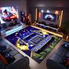 1PC Custom Name Nighttime Truck Journey Theme Floor Mat Ideal for Living Room, Game Rooms, Office, Bedroom,Floor Mat Playful Design
