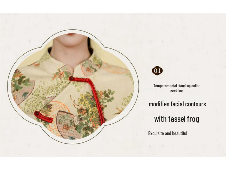 Damen Retro Chinesischer Stil Tang Anzug Cheongsam Oberteil & Hanfu Set – Herbst/Winter Teeanzug