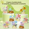 Flower Pot Micro Construction Block DO IT YOURSELF Rose Sunflower MOC Bouquet Mini Diamond Model Brick Toy Ideal for Kids Desk Decoration