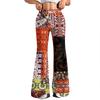 Women's Fashion Loose Drawstring Waist Retro Printed Casual Sports Pants Casual Flared Pants