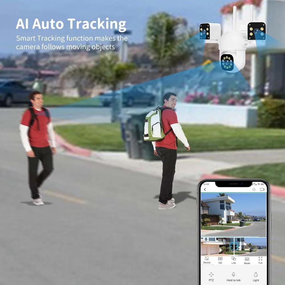 6K 12MP WiFi Venkovní 10x Zoom Tříobjektivová PTZ Video Dohled Ochrana Zabezpečení 4K IP Kamera Chytrá Bezdrátová CCTV Kamera