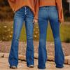 Women's High Waist Washed Women's Jeans Fashionable Versatile Straight Leg Pants
