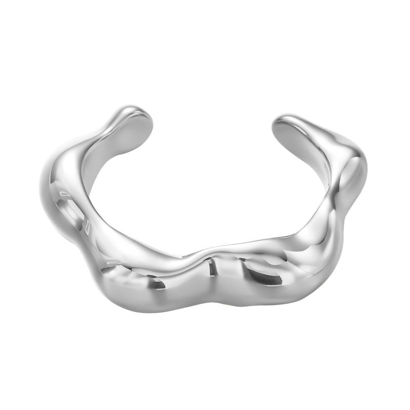 Big Cuff Bangles Bracelets Women Vintage Statement Plastic Geometric Open Bangle Hip Hop Punk Gold Silver Color Jewelry