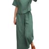 2022 Solid Color Short-Sleeved Two-Piece Suit for Women – Southeast Asia, Europe, and US Styles. Perfect for Commuting and Casual Wear.