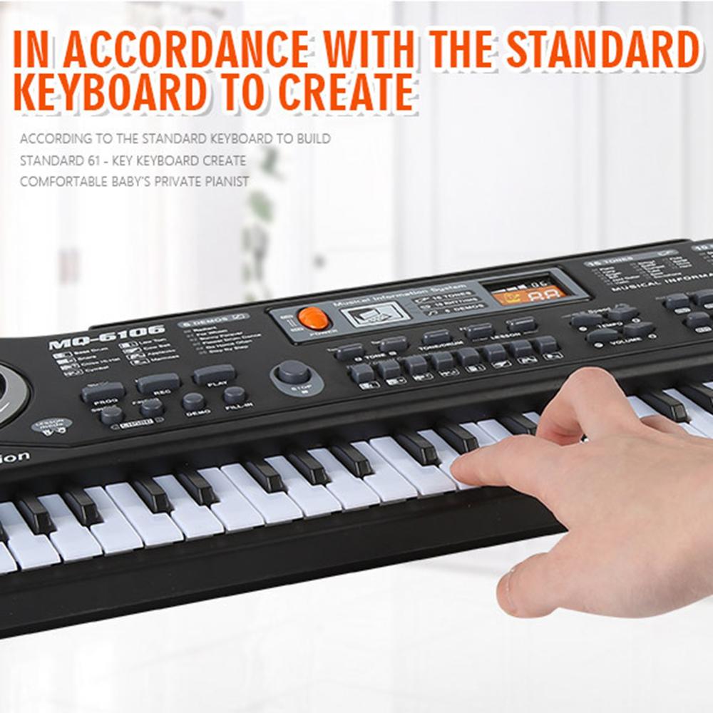 Non-Toxic Kids Electronic Piano Keyboard Portable 61 Keys Organ With Microphone Education Toys Musical Instrument Gift For Child Beginner