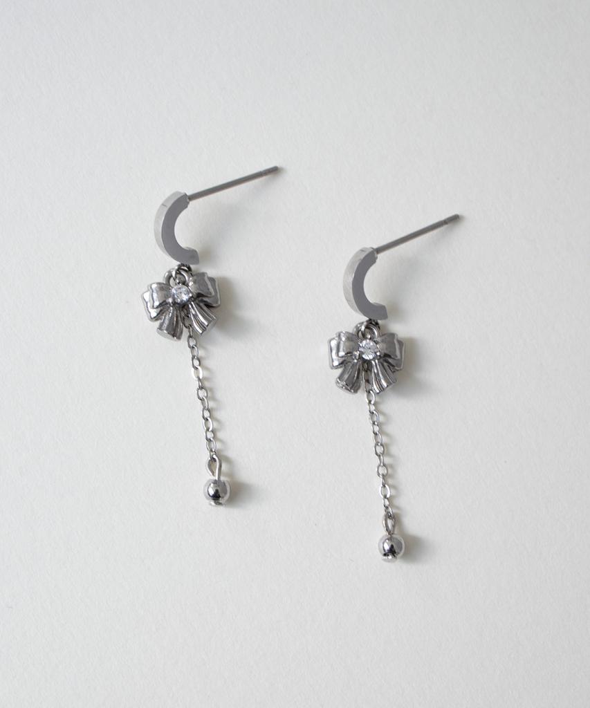 Merrymotive Ribbon And Drop Ball Chain Earrings