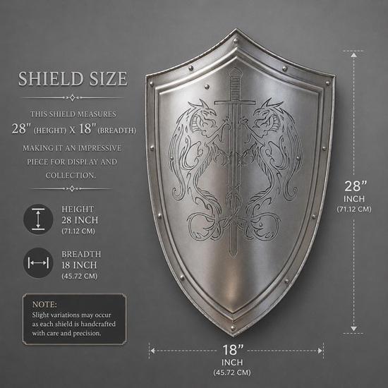 Personalized Knight Lion Shield  Handcrafted Steel Medieval Armor Display