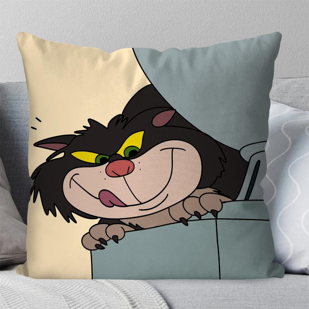 Cartoon Cute L-Lucifer Cat Pillow Case Square Pillow Bedroom Sofa Leisure Comfort Cushion Car Living Room Home Decoration 40X40