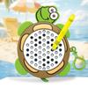 Cross-Border Magnetic Drawing Board Keychain: Fun and Educational Cartoon Animal Toy with Steel Ball Design