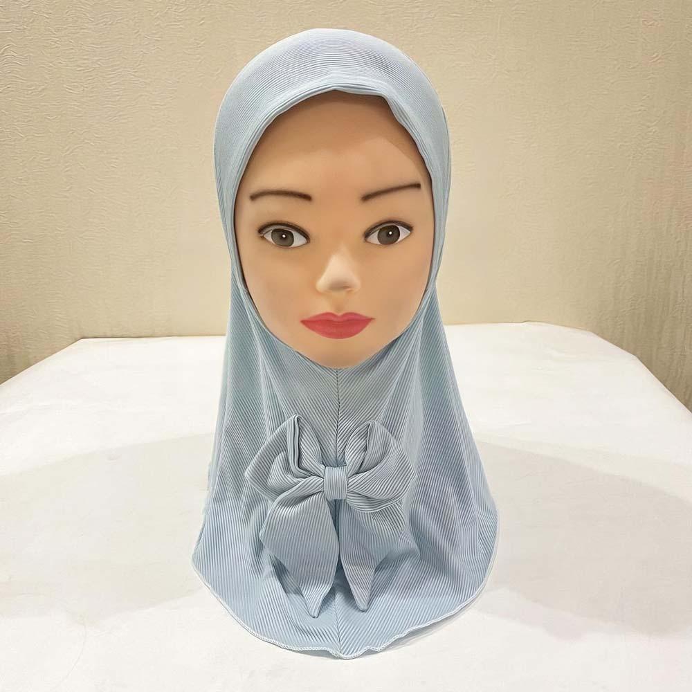 

Breathable Girls Bowknot Headscarf Ethnic Style Turban Traveling Abroad Essentials синий