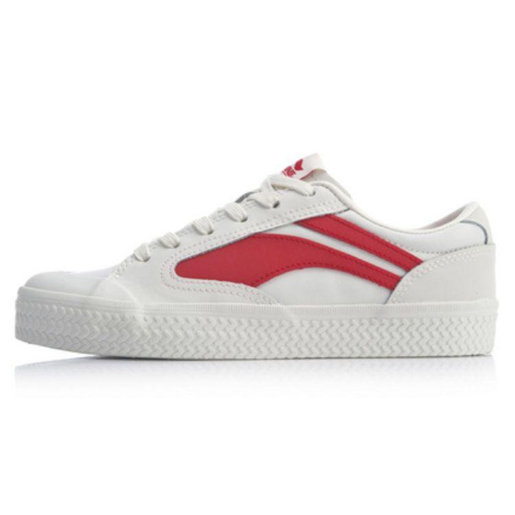 

Li Ning Weiwu модные универсальные нескользящие амортизирующие легкие низкие кроссовки для скейтбординга женские кроссовки белые красные AGCP384-10