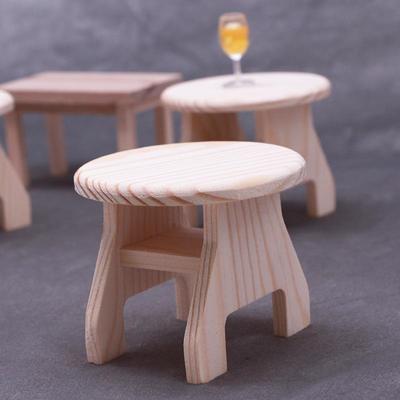 Dollhouse Miniature Round Tea Table Model Accessory - Lignin Small Round Table (1 Pc)